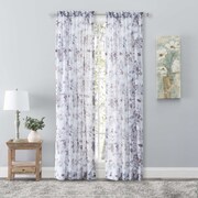 RICARDO Whimsical Semi-Sheer Floral Rod Pocket Curtain Panel 03915-70-084-55